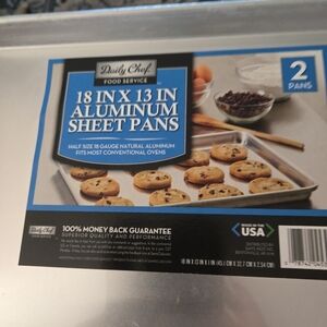 Daily Chef Half Size Aluminum Sheet Pans (2 Pack)
